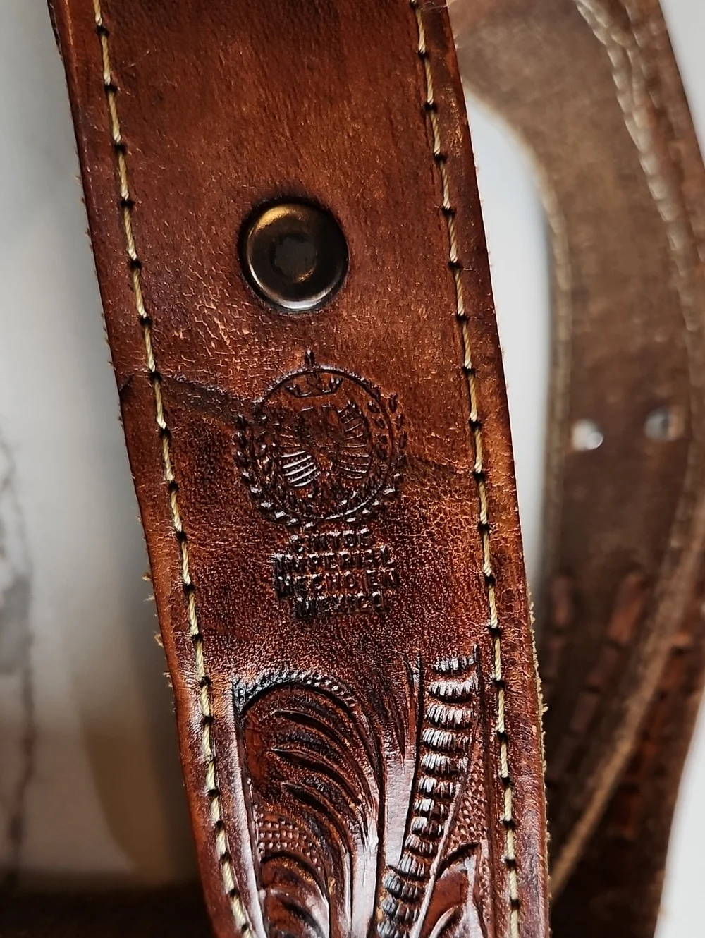 Cintos Imperial Size 42 Hand-Tooled Western Leather Belt – Made in Mexico